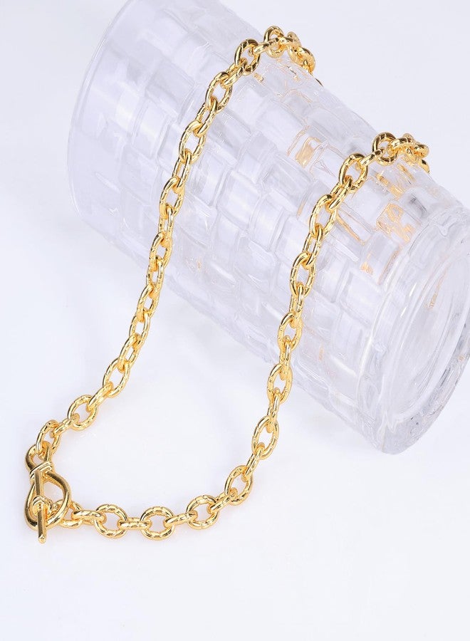 FRUMOS Layered necklaces for women cuban chain necklace for women 18K gold-plated necklace thickness chain Dainty fashion jewelry for Women Girls(Twisted thick chain) - Image 3